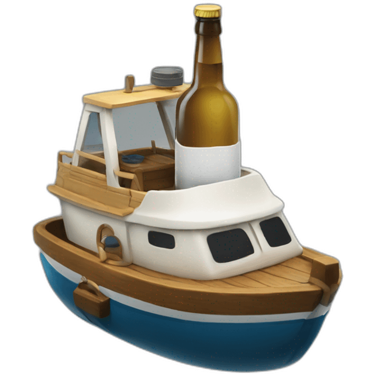 alcool botte on a boat emoji