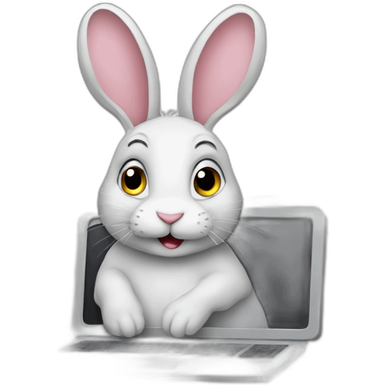 rabbit with computer emoji