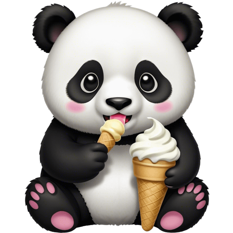 Panda eating ice cream emoji