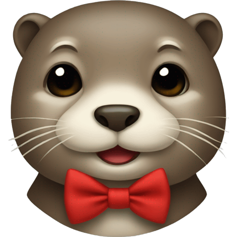 Otter with a red bow tie emoji