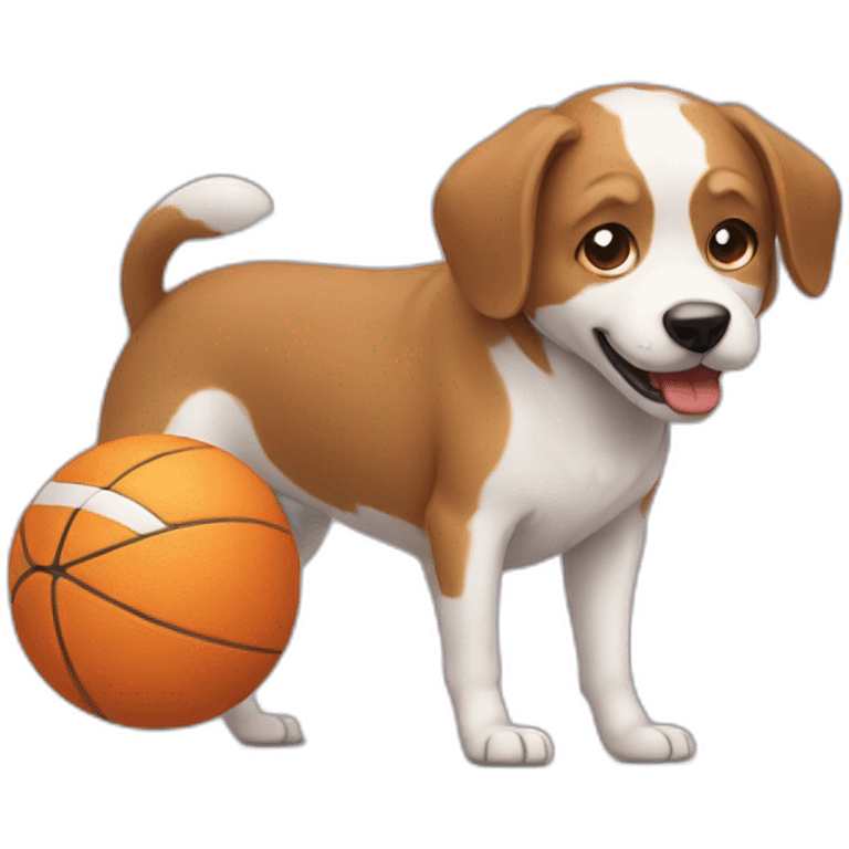 Teen Dog with ball emoji