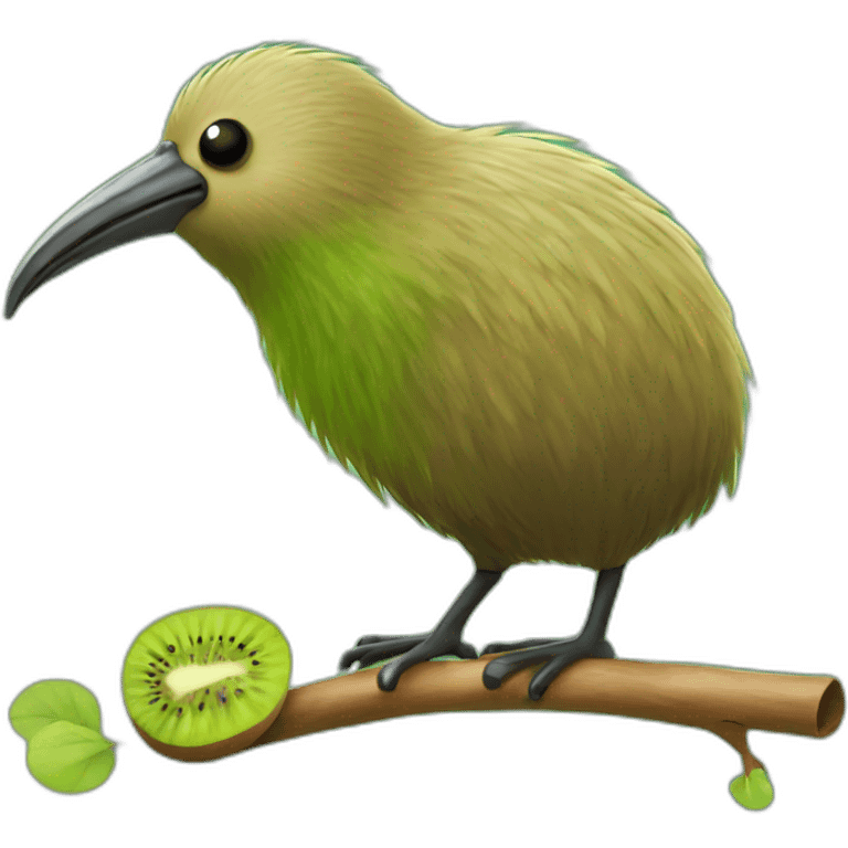 Kiwi bird taking poop emoji