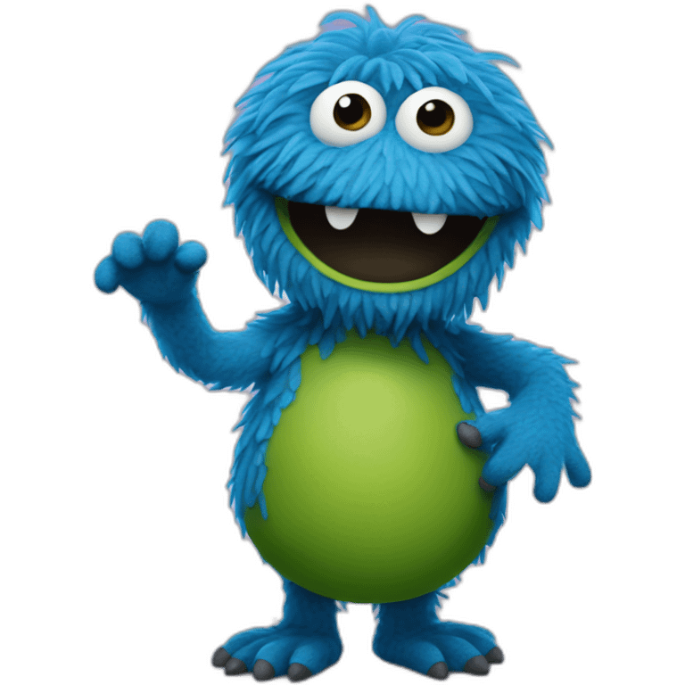 blue sesame street monster emoji