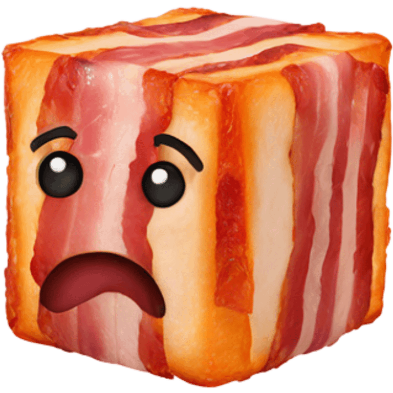 cube made from bacon emoji