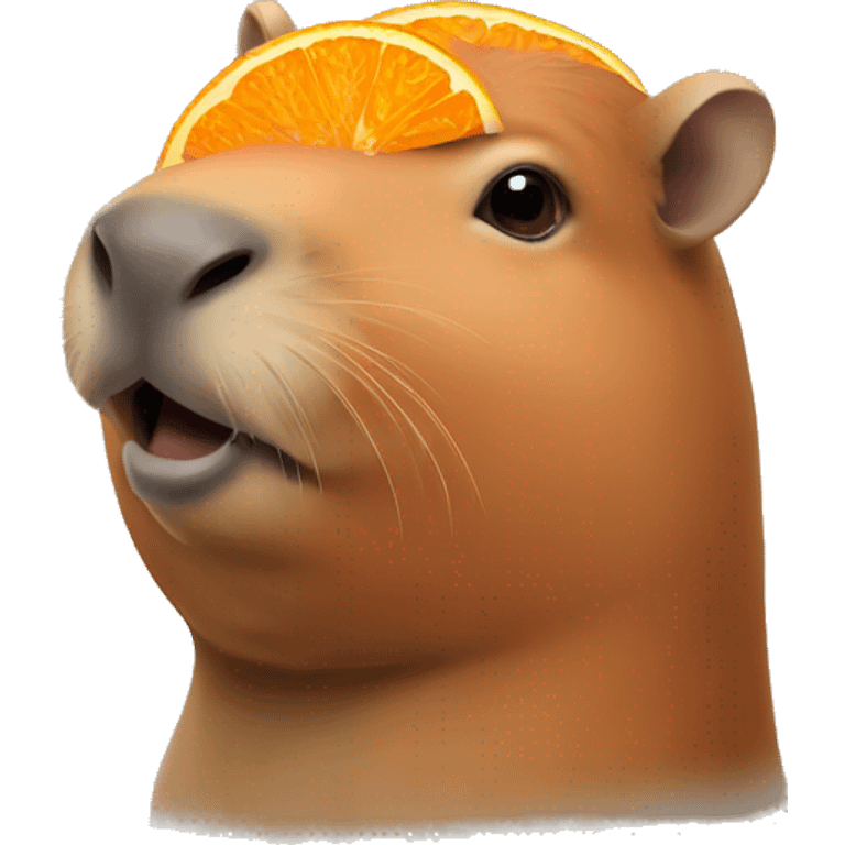 capybara with orange on its head emoji