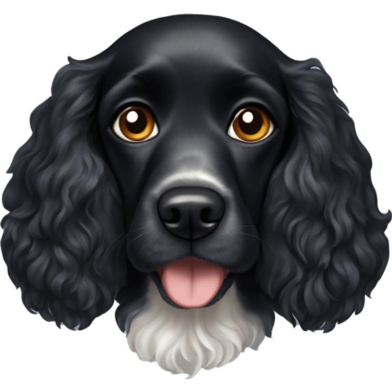 Black cocker spaniel dog with Heterochromia emoji