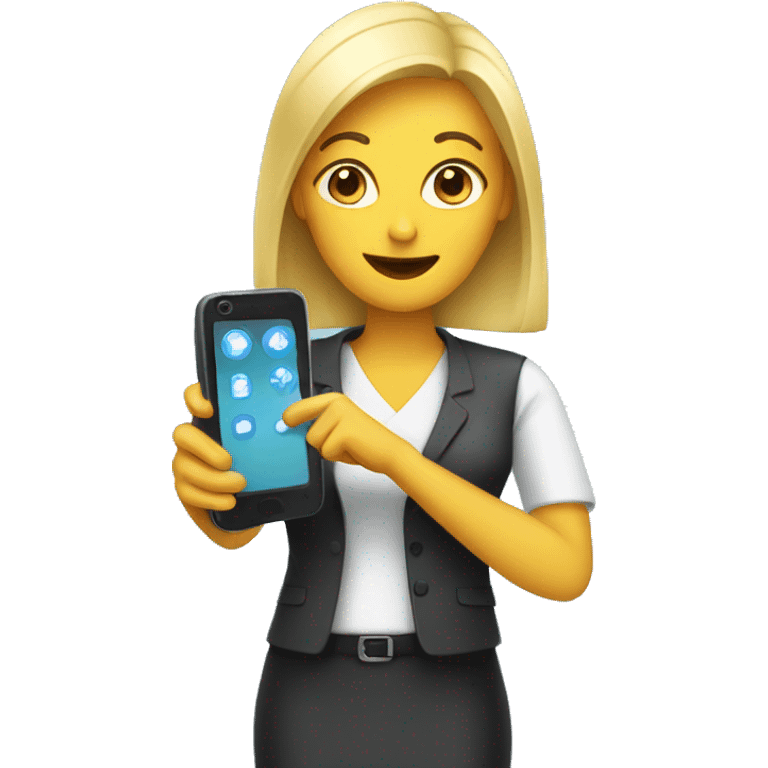 woman showing big phone emoji