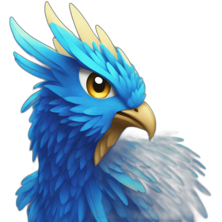 A dazzled blue phoenix  emoji