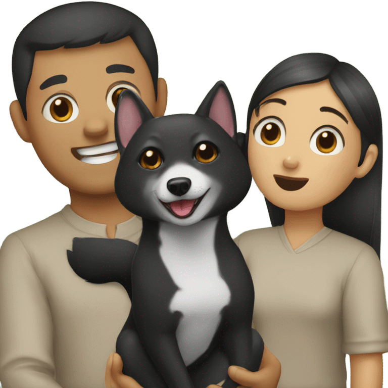 Black shiba with possum emoji