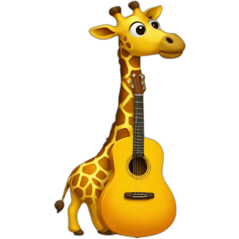 Giraffe playing guitar emoji