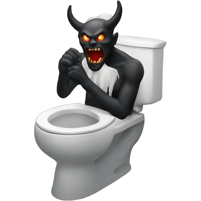 Demon using the bathroom emoji