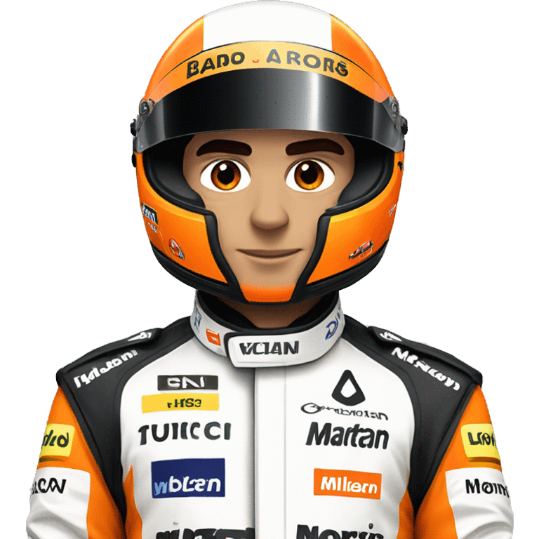 Lando Norris wearing McLaren racing suit emoji