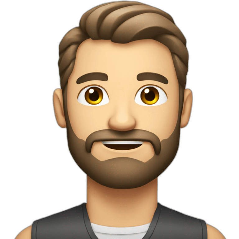 muscular beard guy business man whit emoji