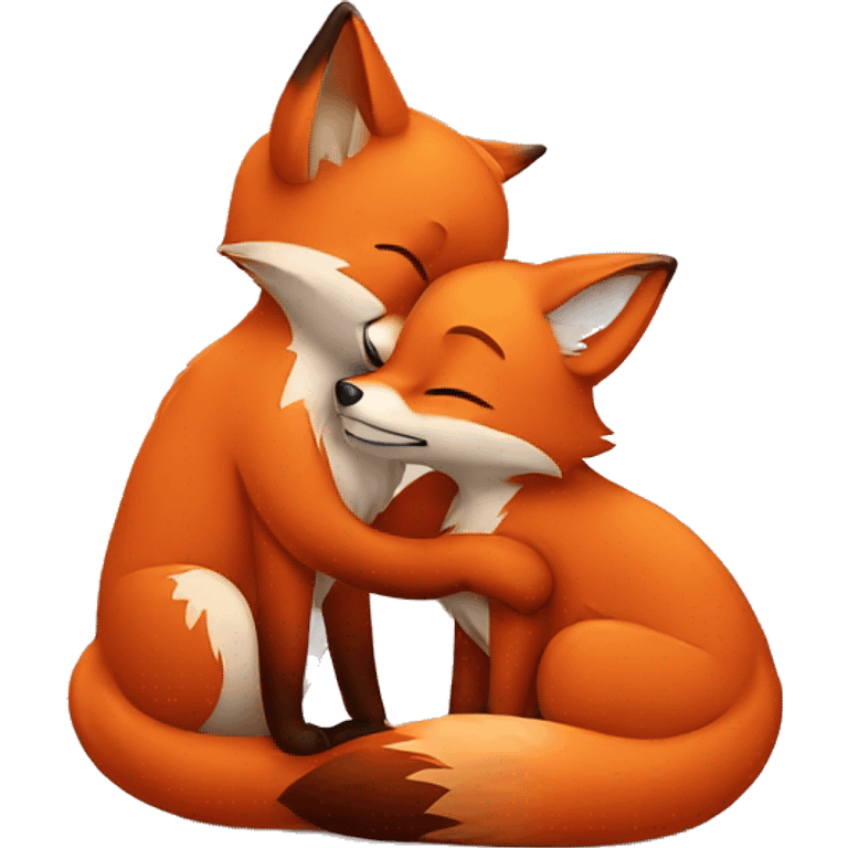 fox hugging another fox emoji