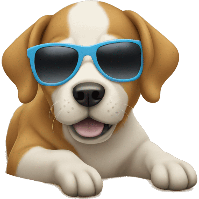 dog on a beach with sunglasses  emoji