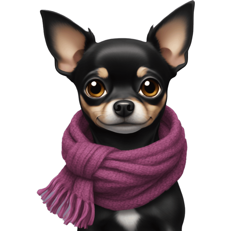 Black chihuahua with scarf  emoji