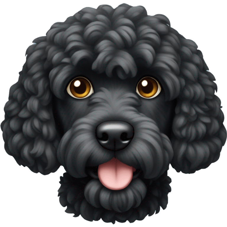 Black cockapoo dog emoji