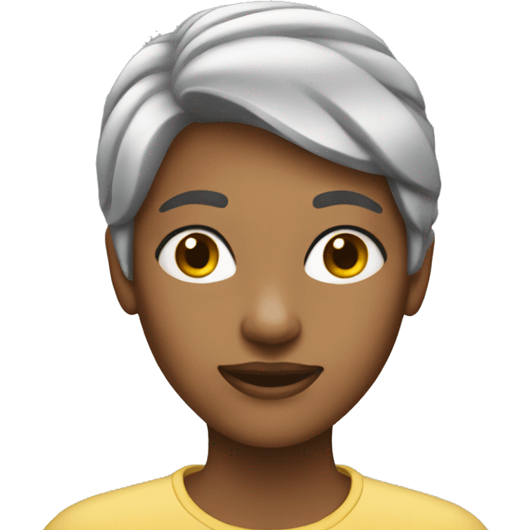 young woman grey hair emoji