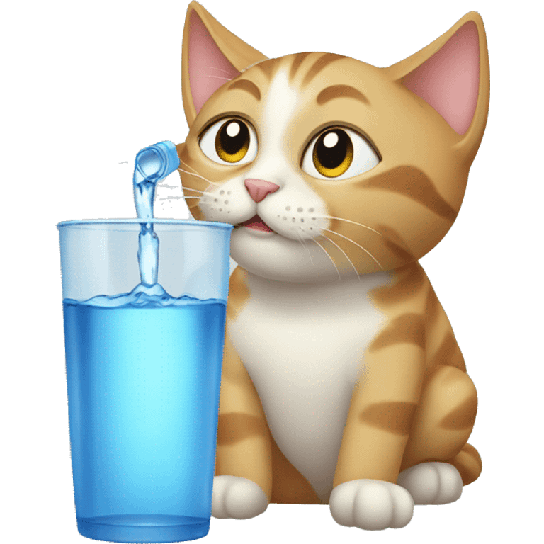 cat drinking water emoji