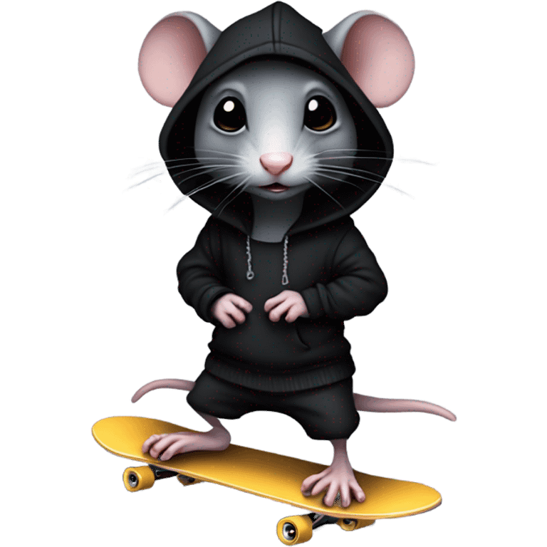 An emo rat skateboarding emoji