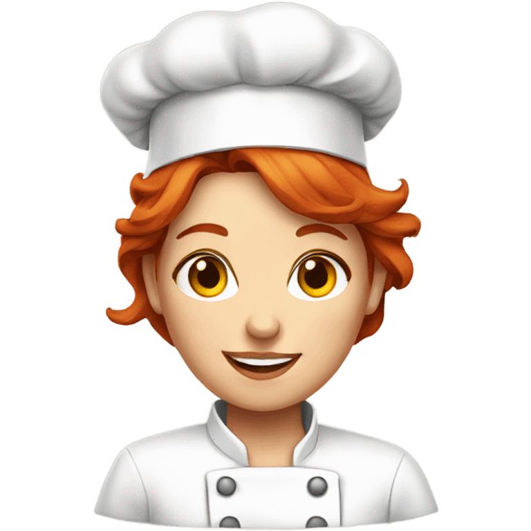 red haired female chef emoji