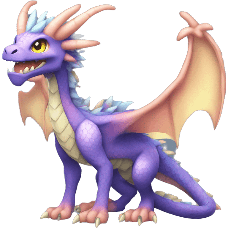 Kawaii Edgy Bright Ethereal Fururistic Fantasy Attractive Gorgeous Beautiful Dragon Pokémon Fakemon full body emoji