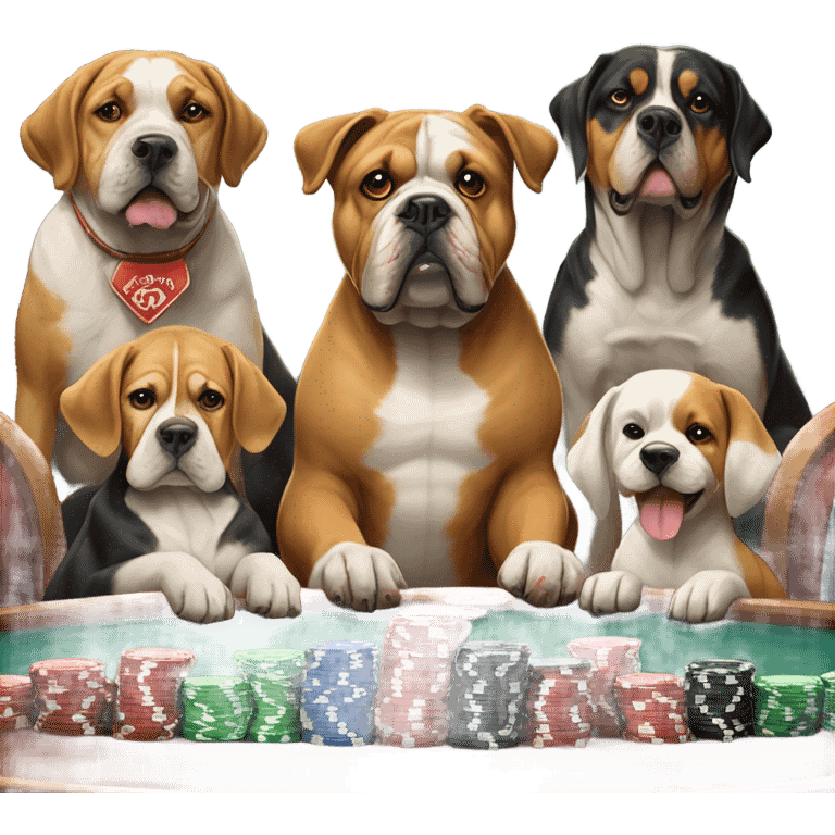 Dogs playing poker emoji