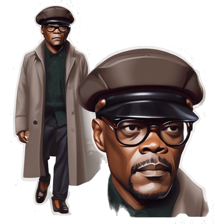 samuel l jackson serious wearing shirt and beret emoji