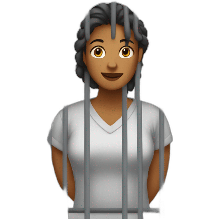 A woman in a jail cell emoji