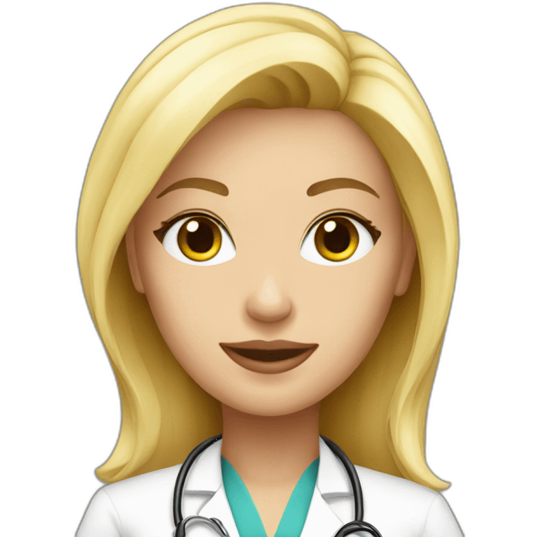 Sexy blonde doctor emoji