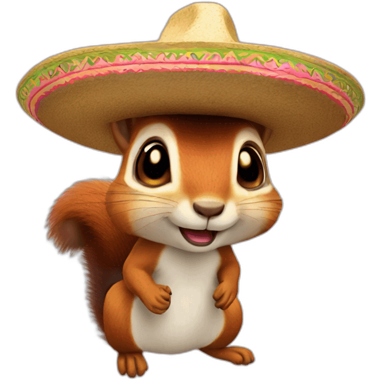 squirrel in a sombrero and ears sticking out from above emoji