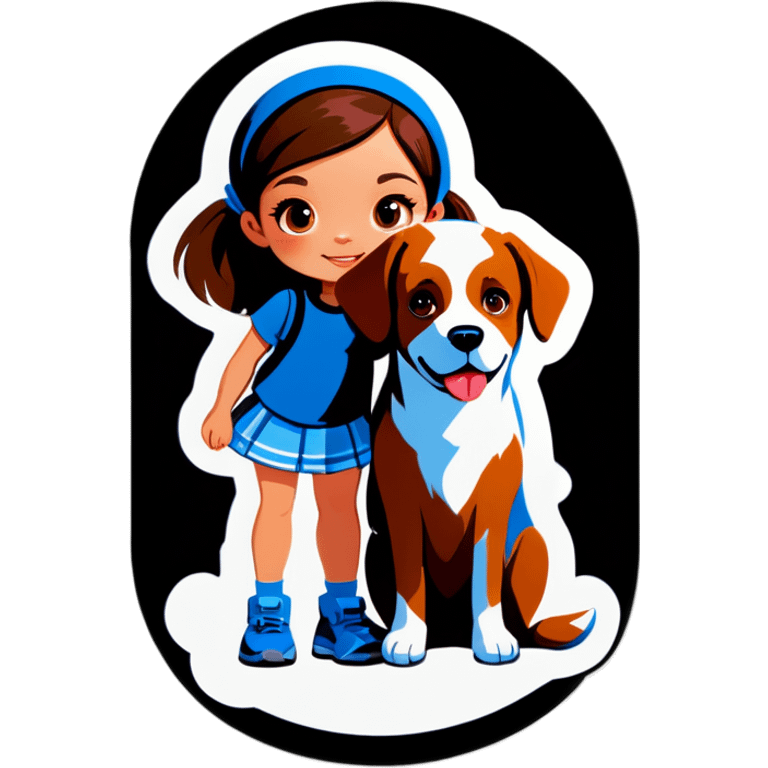 Girl and dog emoji