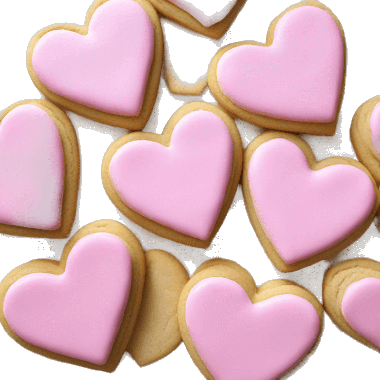 Heart shaped Sugar Cookie with pink frosting  emoji