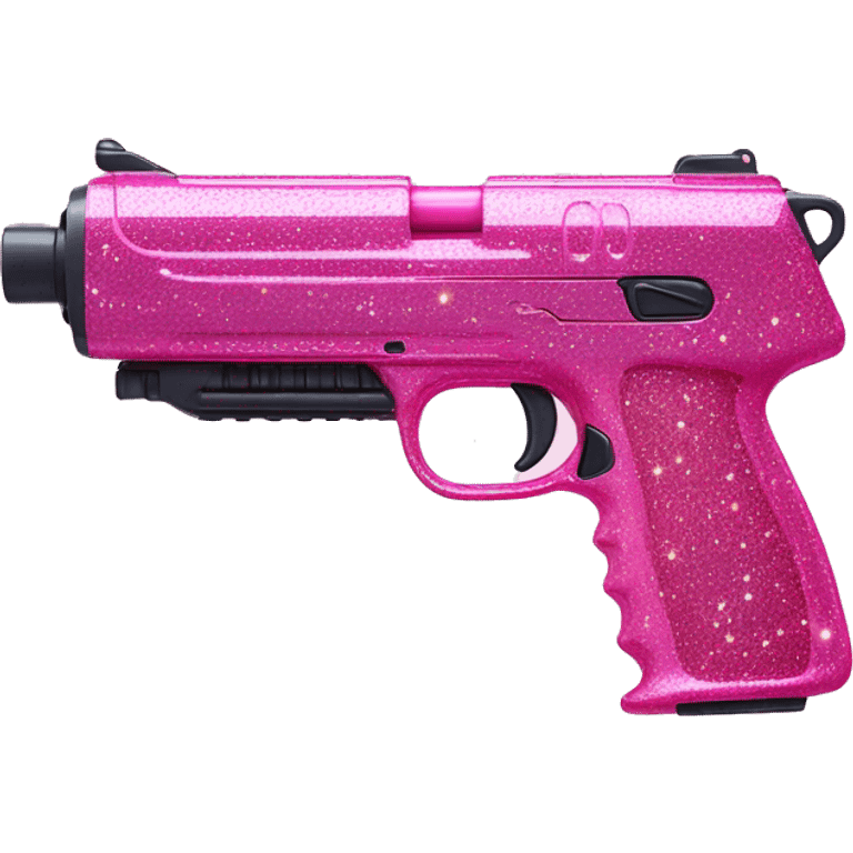 Sparkly pink nerf gun emoji