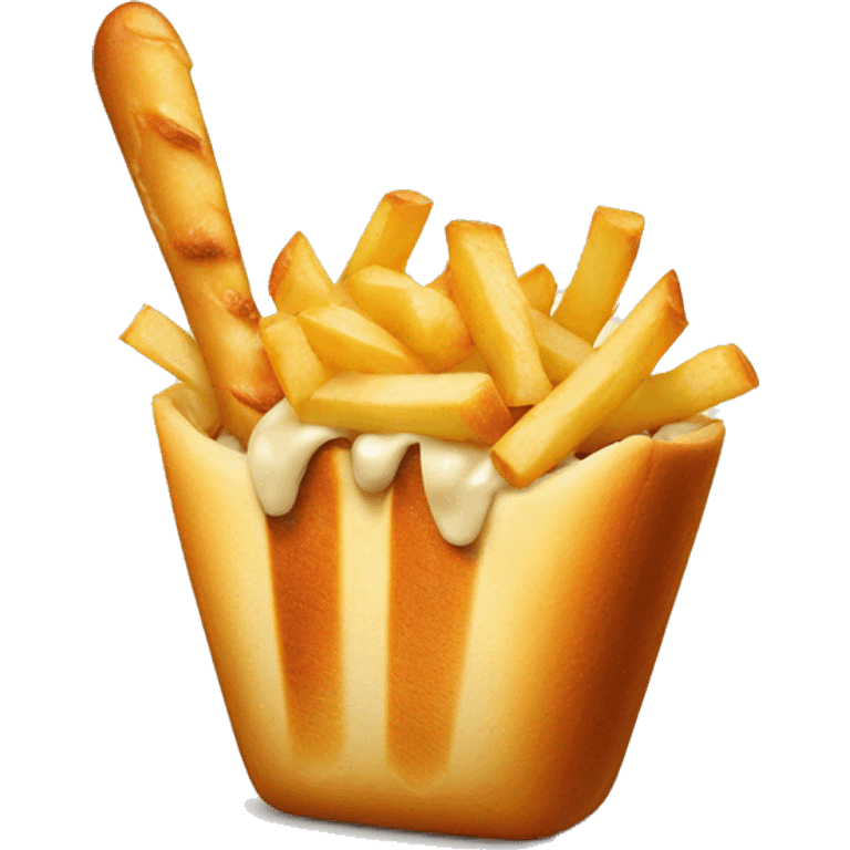 Poutine qui mange une baguette  emoji