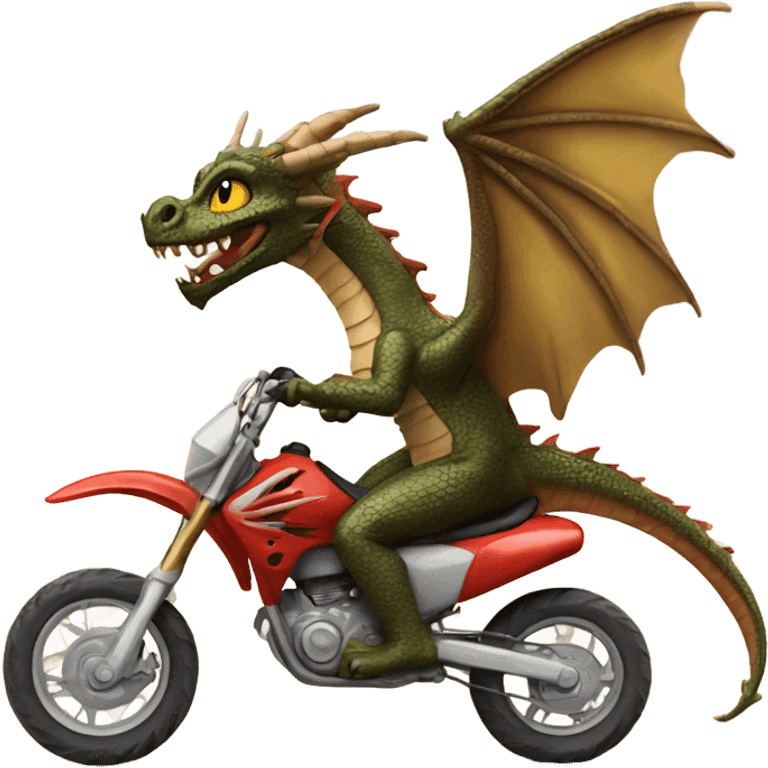 Dragon riding dirt bike emoji