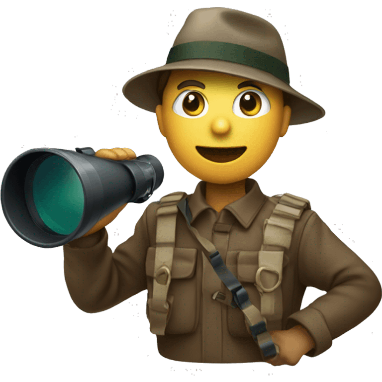 Emoji holding binoculars to its eges emoji