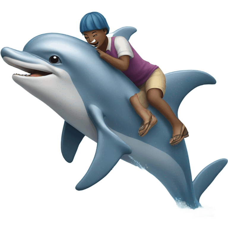 Person riding a dolphin  emoji