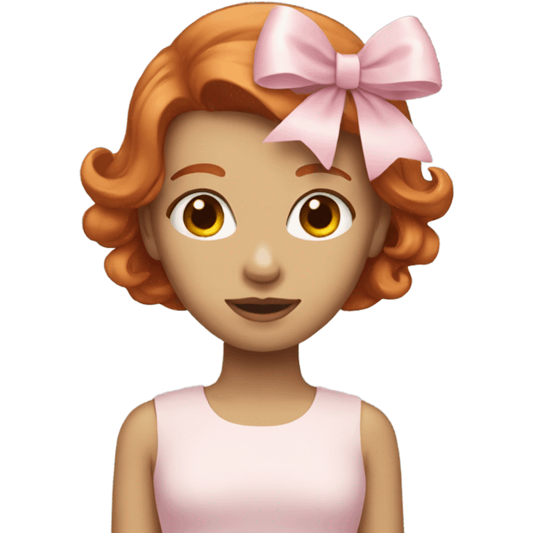 redhead with light pink bow emoji