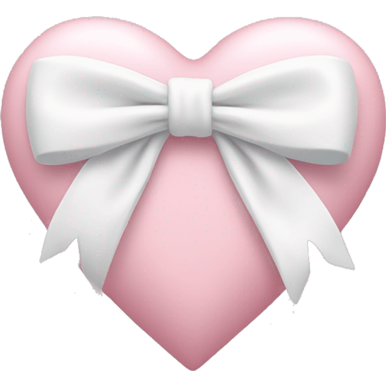 Pastel pink heart with white bow emoji