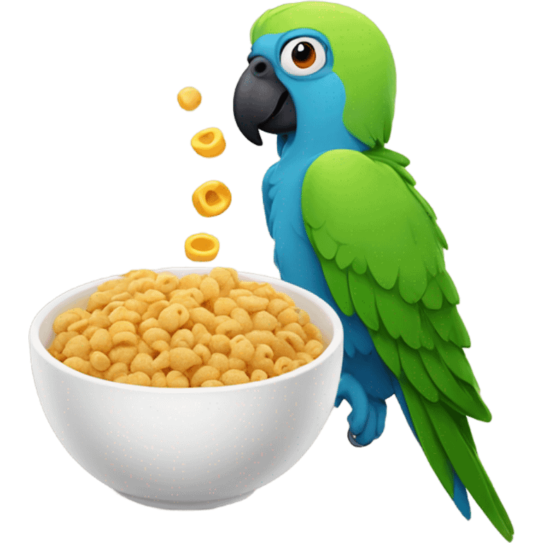 Parrot with cereal  emoji