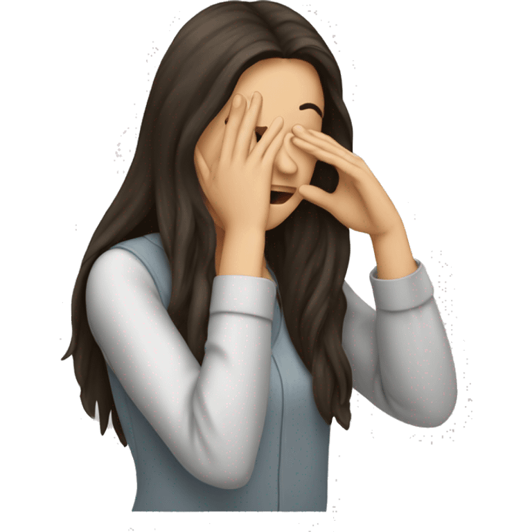 Long haired brunette doing facepalm emoji