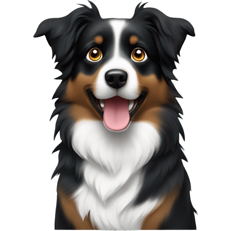 Small black australian shepherd dog Christmas tree emoji