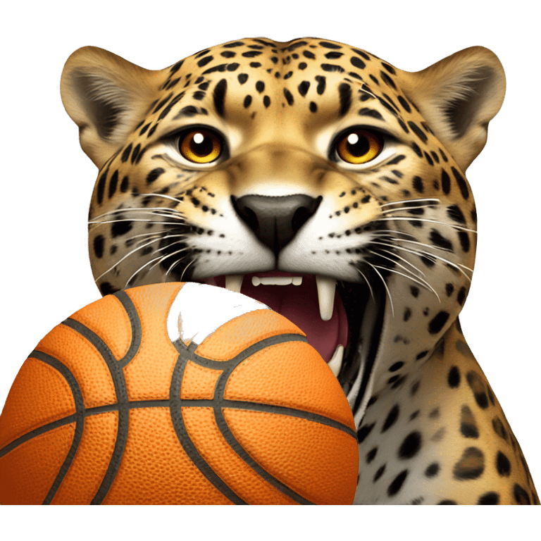 Jaguar with basketball  emoji