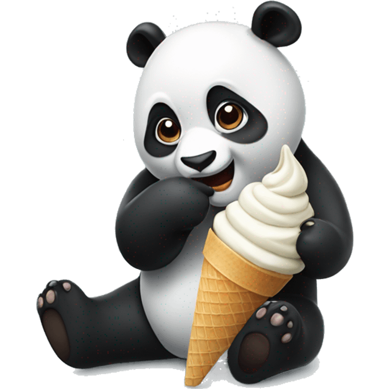 Panda eating ice cream  emoji