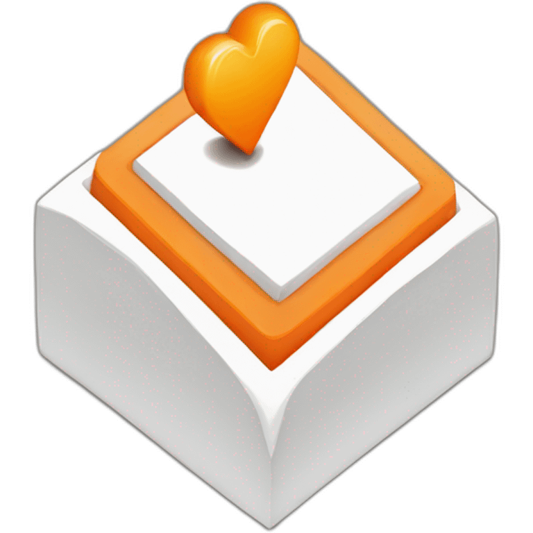 A white location point with an Orange heart in the middle emoji