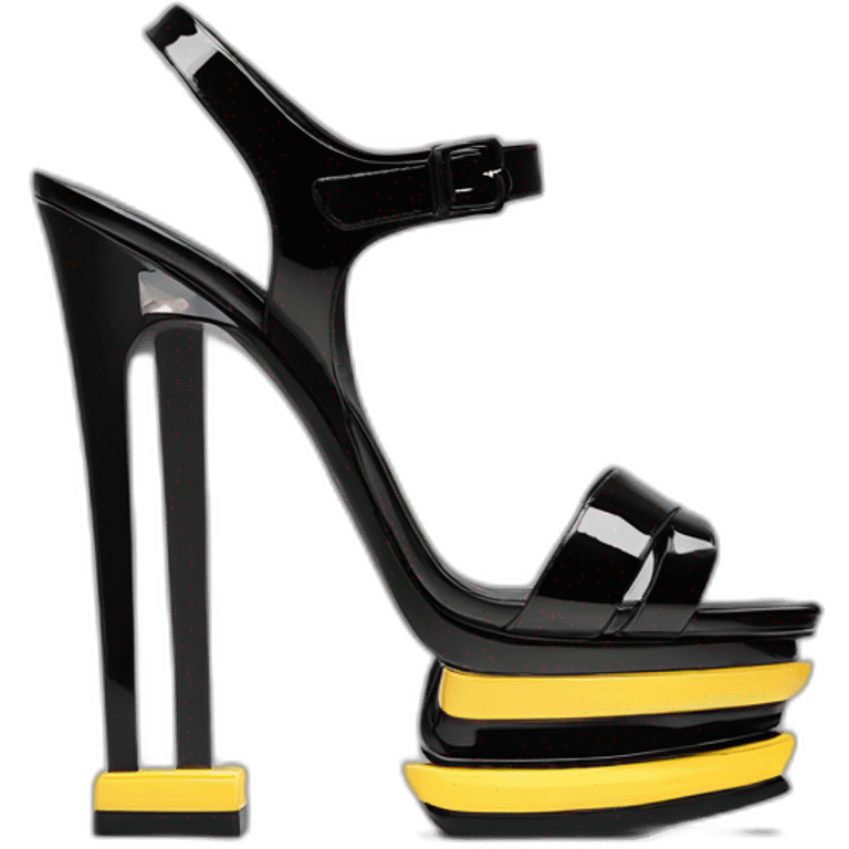 Ysl TRIBUTE PLATFORM SANDAL black PATENT LEATHER emoji