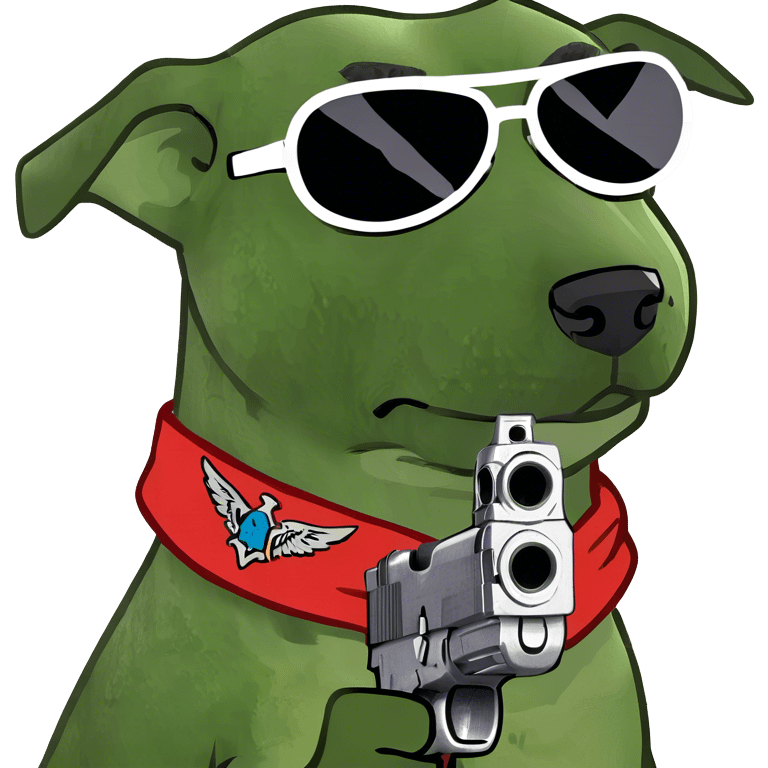 Dog with gun emoji