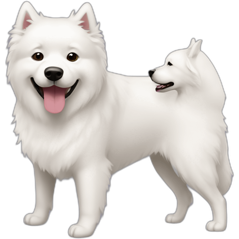 samoyed and black lab playing emoji