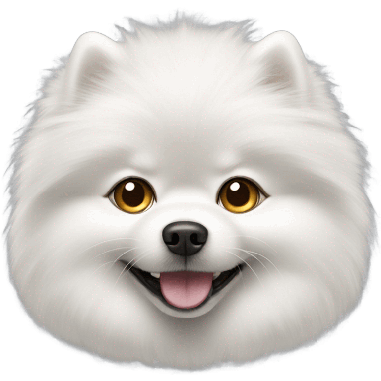 White fluffy Pomeranian emoji